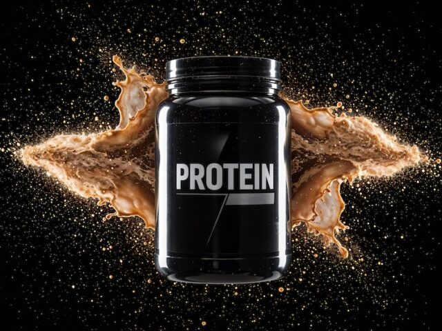 Burk med proteinpulver